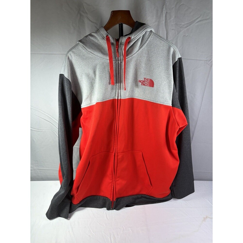 Mens The North Face Sweatshirt Full Zip Red/Gray XXL Very Nice
